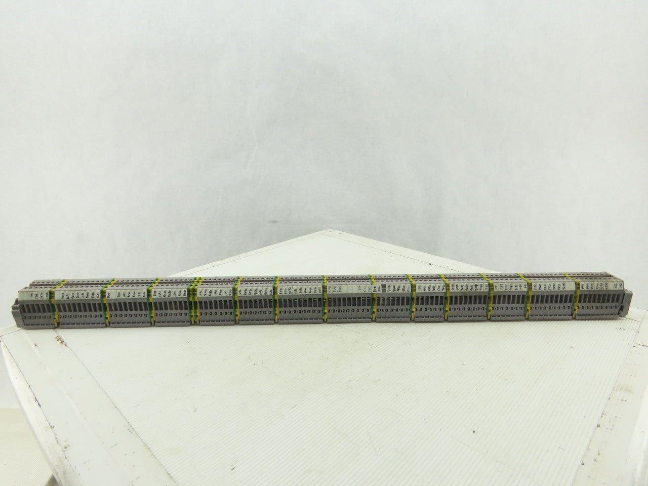 Entrelec M4/6 5116 DIN Rail Mount 108 Terminal Blocks/Strip 500V W/14 Grounds