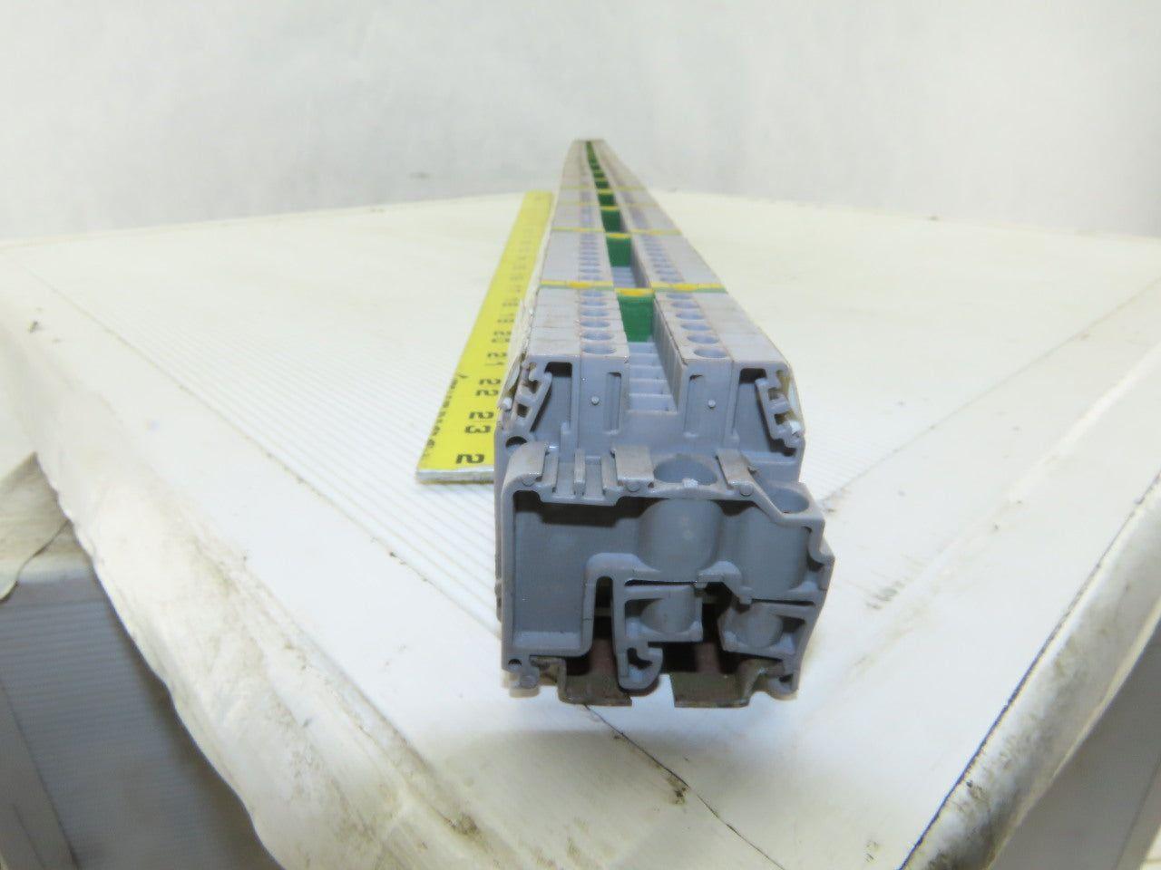 Entrelec M4/6 5116 DIN Rail Mount 108 Terminal Blocks/Strip 500V W/14 Grounds