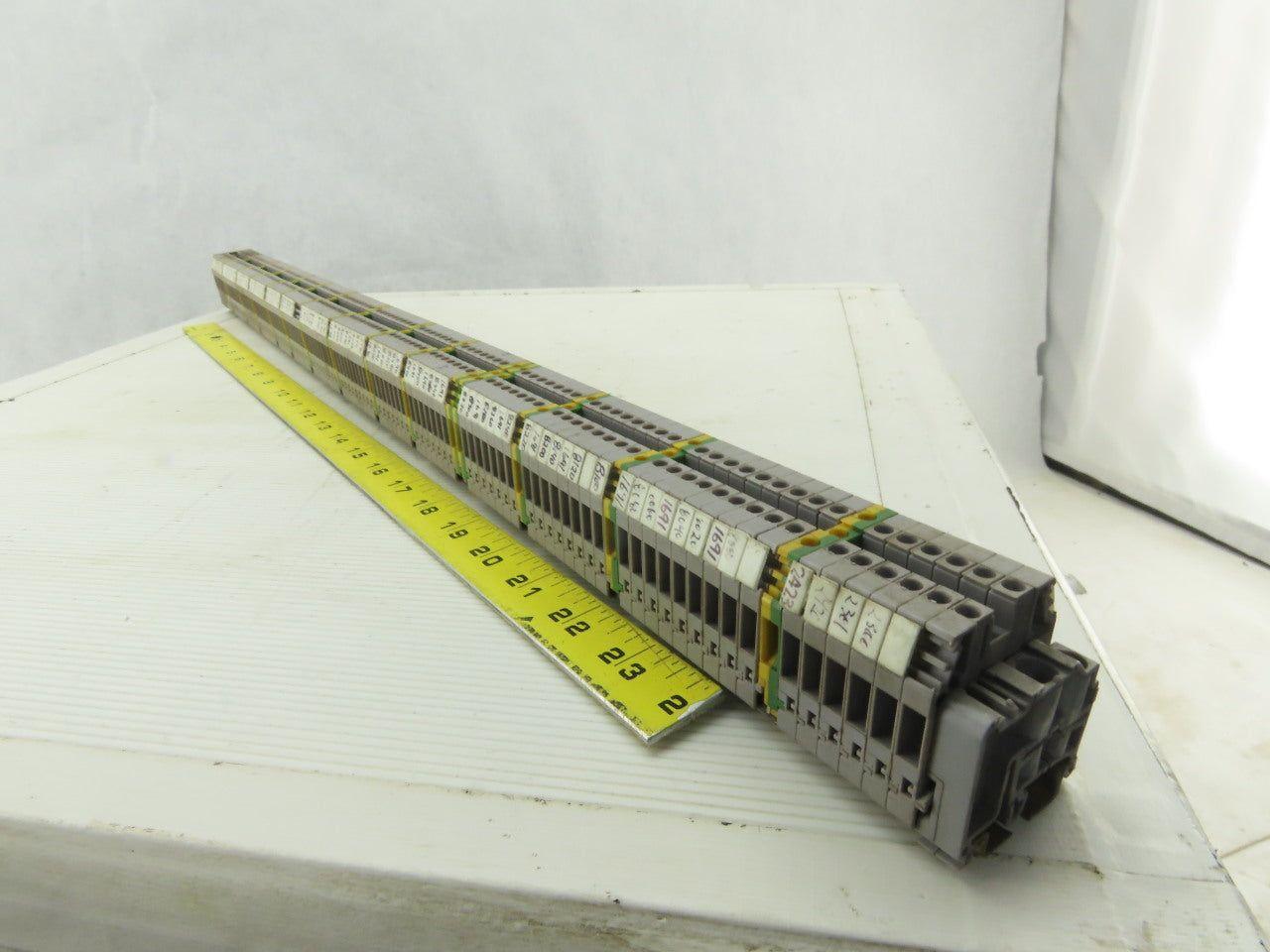 Entrelec M4/6 5116 DIN Rail Mount 108 Terminal Blocks/Strip 500V W/14 Grounds