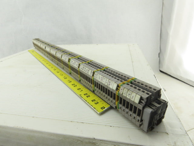 Entrelec M4/6 5116 DIN Rail Mount 108 Terminal Blocks/Strip 500V W/14 Grounds