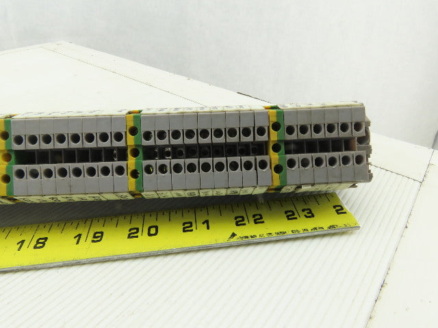 Entrelec M4/6 5116 DIN Rail Mount 108 Terminal Blocks/Strip 500V W/14 Grounds