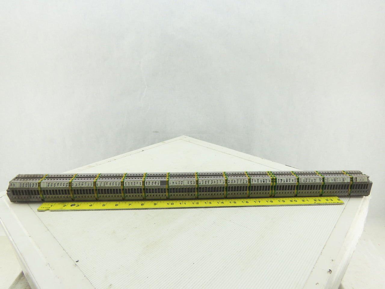 Entrelec M4/6 5116 DIN Rail Mount 108 Terminal Blocks/Strip 500V W/14 Grounds