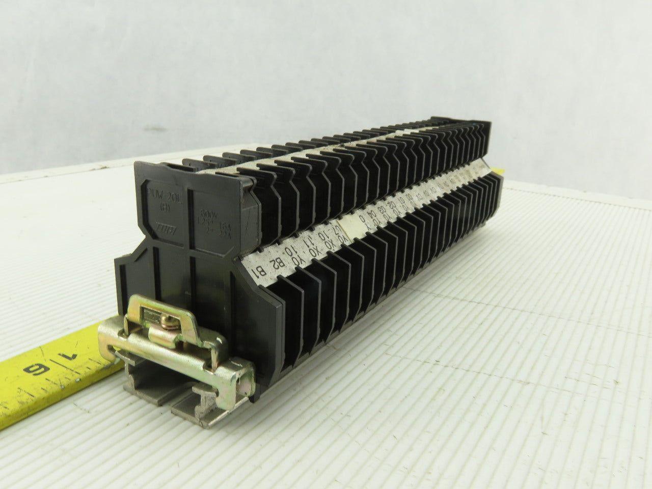Togi PUW-20 DIN Rail Dual Terminal Block 600V 16A 600V 19 A 14 AWG Lot of 24