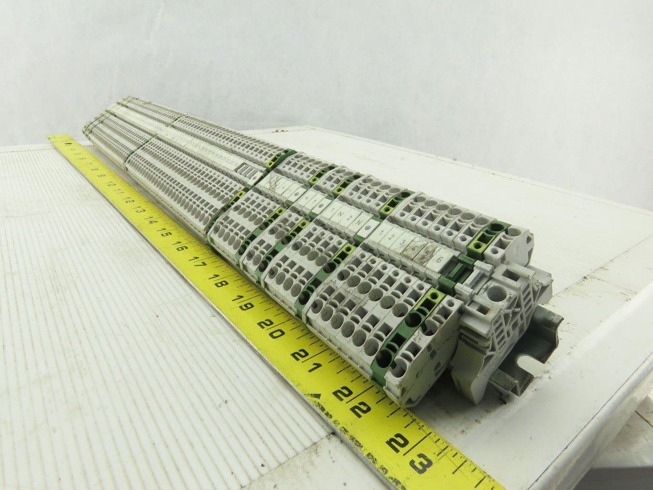 Entrelec M4/6 DIN Rail Mount 80 Terminal Blocks/Strip 500V W/8 Grounds D4/6P