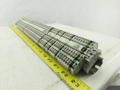 Entrelec M4/6 DIN Rail Mount 80 Terminal Blocks/Strip 500V W/8 Grounds D4/6P