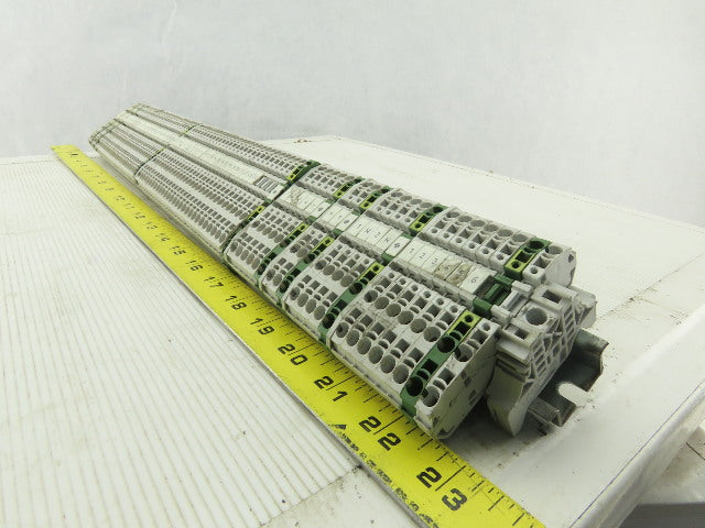 Entrelec M4/6 DIN Rail Mount 80 Terminal Blocks/Strip 500V W/8 Grounds D4/6P