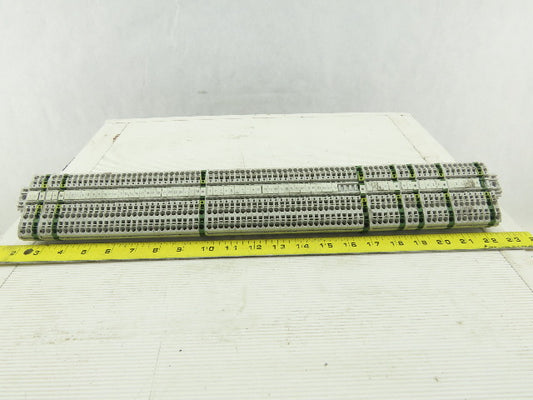 Entrelec M4/6 DIN Rail Mount 80 Terminal Blocks/Strip 500V W/8 Grounds D4/6P