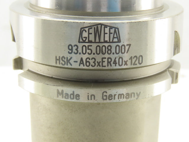 Gewefa HSK-A63xER40X120 Precision Collet Chuck Tool Holder 120mm Projection