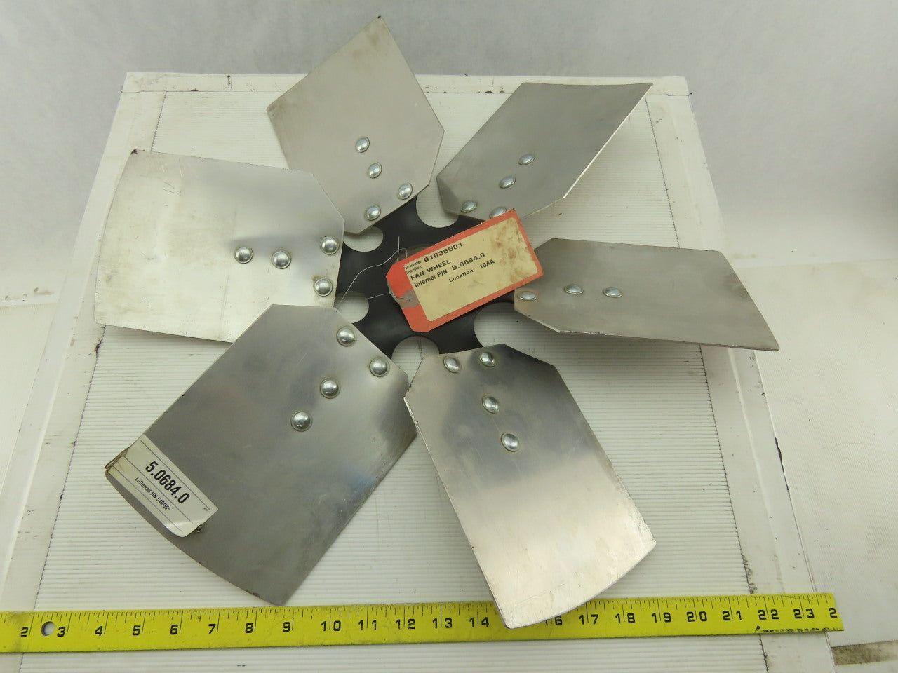 VC 91036501 21" Industrial 6 Blade Aluminum 30° Fan Wheel 2-5/8" Center