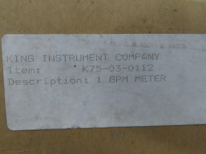 King Instrument K75-03-0112 Acrylic Liquid Read Float 1 GPM Meter
