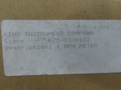 King Instrument K75-03-0112 Acrylic Liquid Read Float 1 GPM Meter