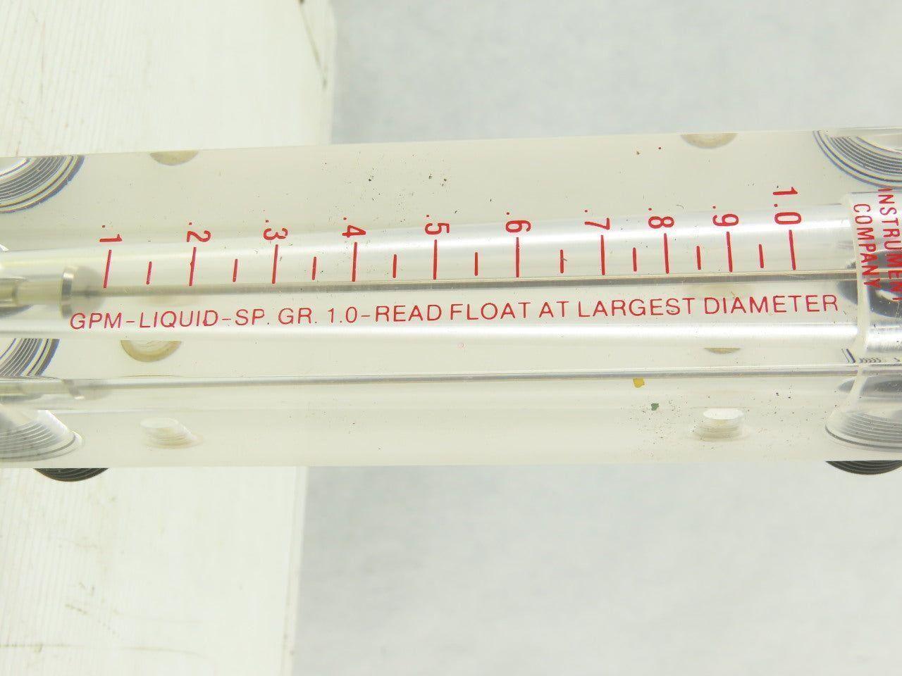 King Instrument K75-03-0112 Acrylic Liquid Read Float 1 GPM Meter