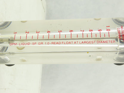 King Instrument K75-03-0112 Acrylic Liquid Read Float 1 GPM Meter