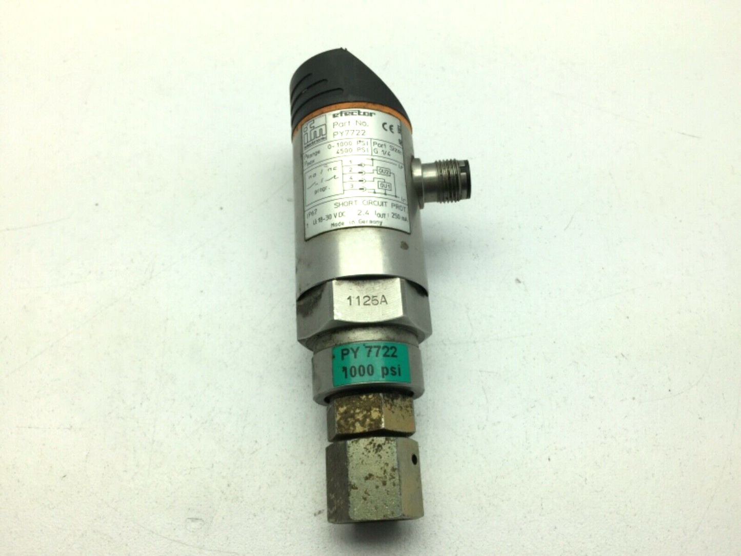 IFM Efector PY7722 Flow Sensor 1126a 1000 psi 24VDC