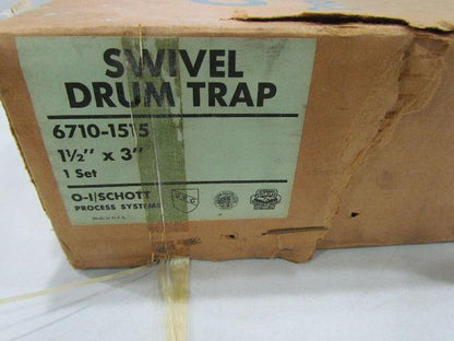 O-I/Schott Process Systems 6710-1515 -1530 Glass Swivel Drum P- Trap 1-1/2"x3"