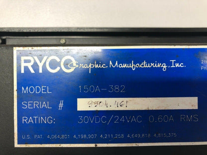 Ryco 150A-382 Display Keypad 30VDC/24VAC 0.60A RMS