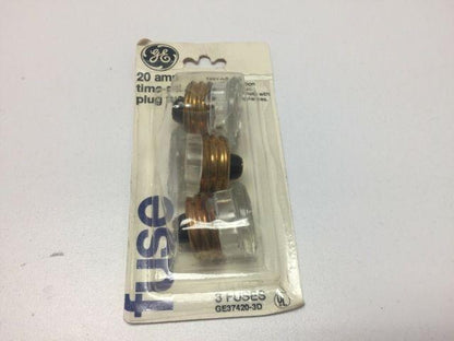 General Electric GE37420-3D5 Time Delay Plug Fuses 20A-125VAC (5 packs of 3)
