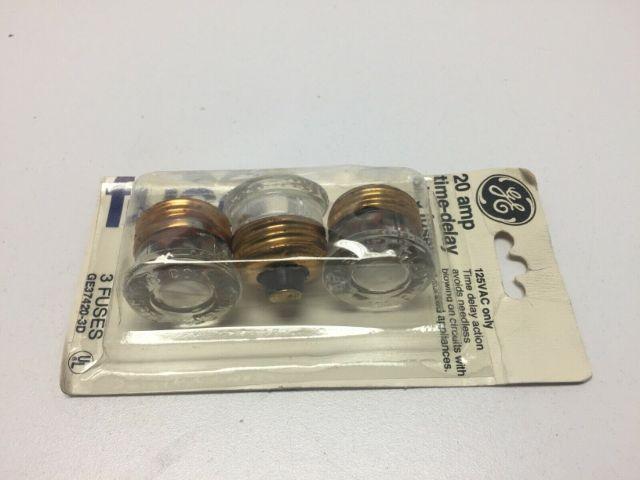 General Electric GE37420-3D5 Time Delay Plug Fuses 20A-125VAC (5 packs of 3)
