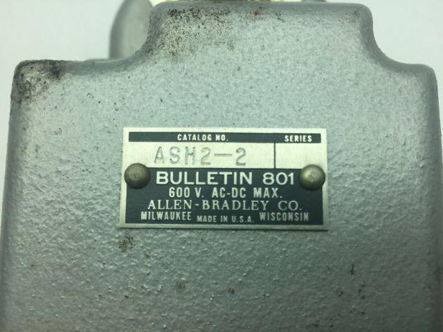 Allen Bradley 801ASH2-2 Limit Switch 600VAC-DC 801-ASH22