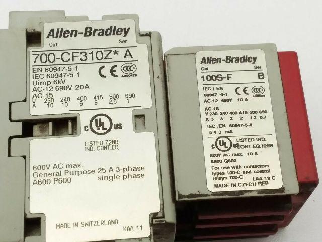 Allen Bradley 700S-CF620ZJBC Guardmast Safety Contactor 25A Series A Lot of 2