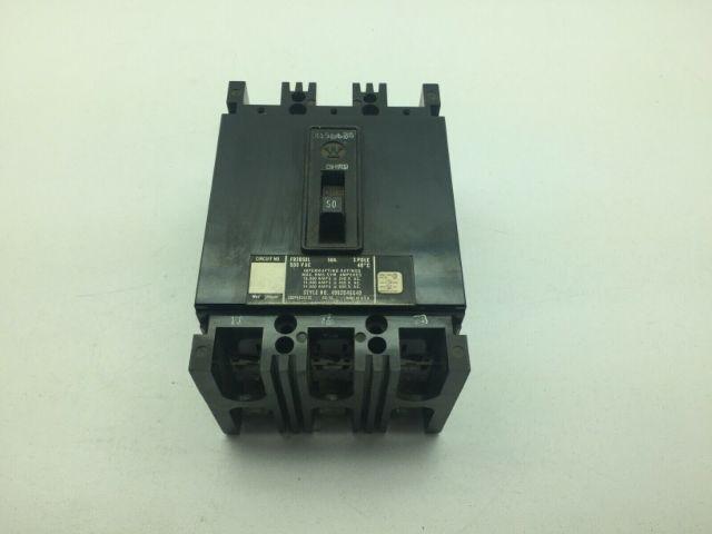 Westinghouse FB3050L Circuit Breaker 50A 3 Pole 600VAC
