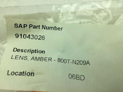 Allen Bradley 800T-N209A/C Amber Jumbo Push-Pull Cap Illuminated Series C