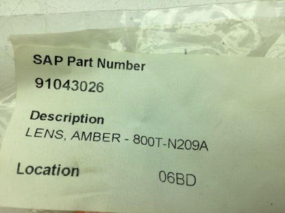Allen Bradley 800T-N209A/C Amber Jumbo Push-Pull Cap Illuminated Series C