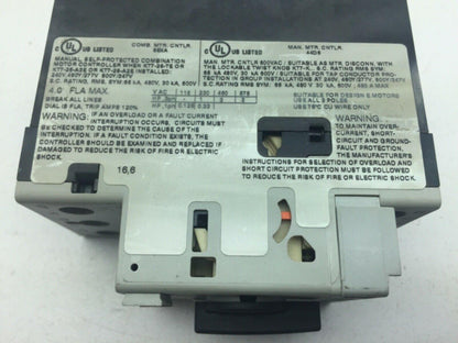 Sprecher+Schuh KTA7-25H-4.0A Motor Circuit Breaker 3 Pole  4.0A CAT.A 50/60Hz
