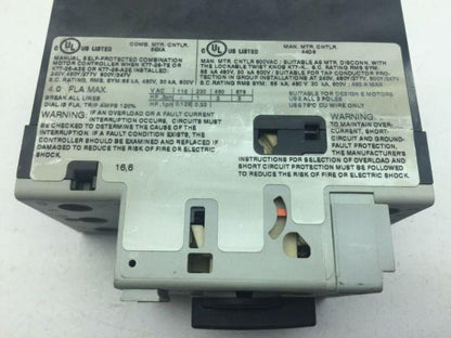 Sprecher+Schuh KTA7-25H-4.0A Motor Circuit Breaker 3 Pole  4.0A CAT.A 50/60Hz