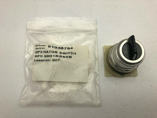 Square D 9001KS62B Switch Black Knob 3 Position Spring Return