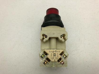 Square D 9001SK2L1RH13/H Red Illuminated Push Button 1N.O 1N.C Series H