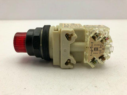 Square D 9001SK2L1RH13/H Red Illuminated Push Button 1N.O 1N.C Series H