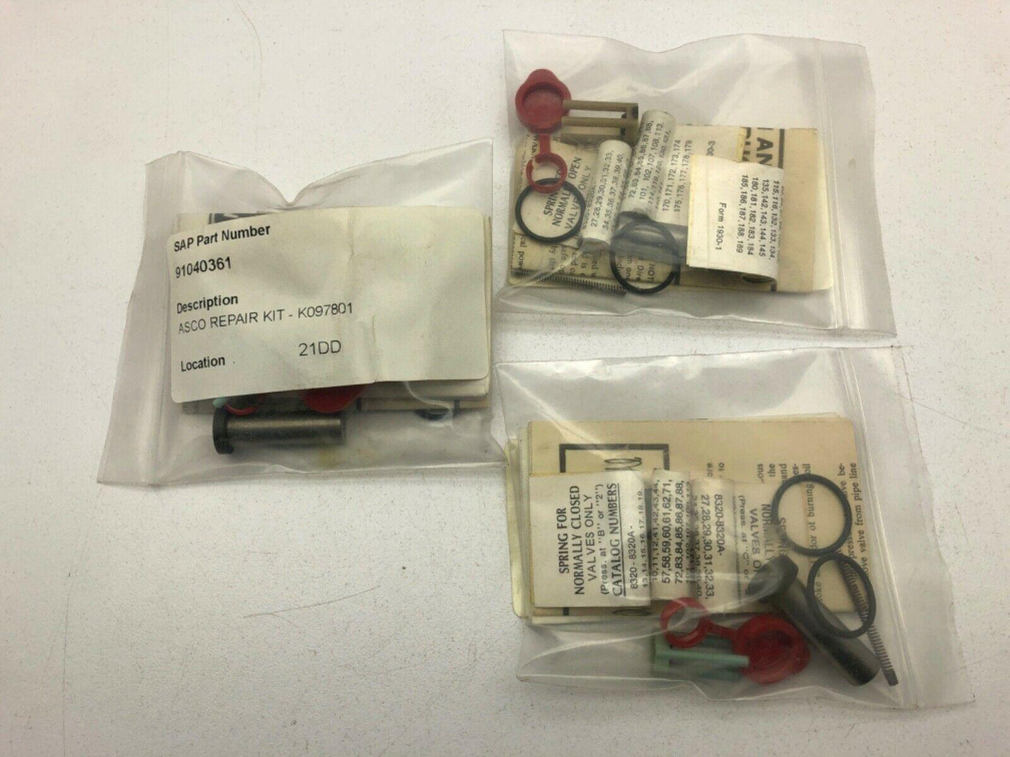 Asco Red Hat 097801 Valve Repair Kit Lot of 3 (Believed To Be Complete)