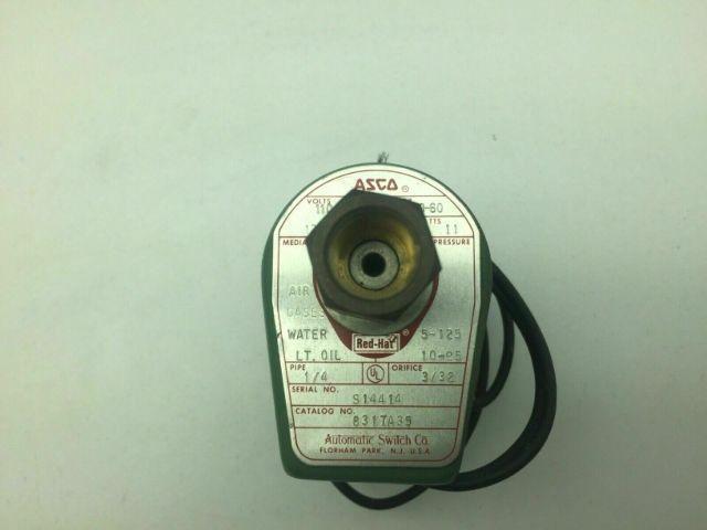 Asco Red Hat 8317A35 Solenoid Valve 110-120V Coil 1/4"NPT