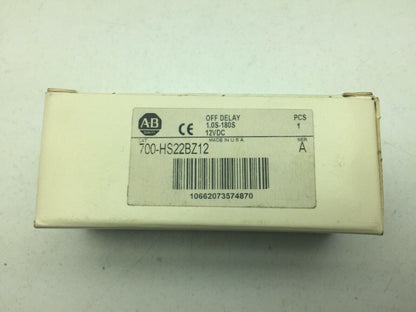 Allen Bradley 700-HS22BZ12/A Time Delay Relay 180 Seconds 12A Series A 12VDC