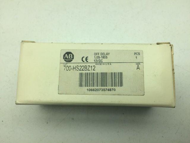 Allen Bradley 700-HS22BZ12/A Time Delay Relay 180 Seconds 12A Series A 12VDC