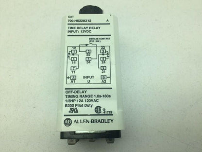 Allen Bradley 700-HS22BZ12/A Time Delay Relay 180 Seconds 12A Series A 12VDC