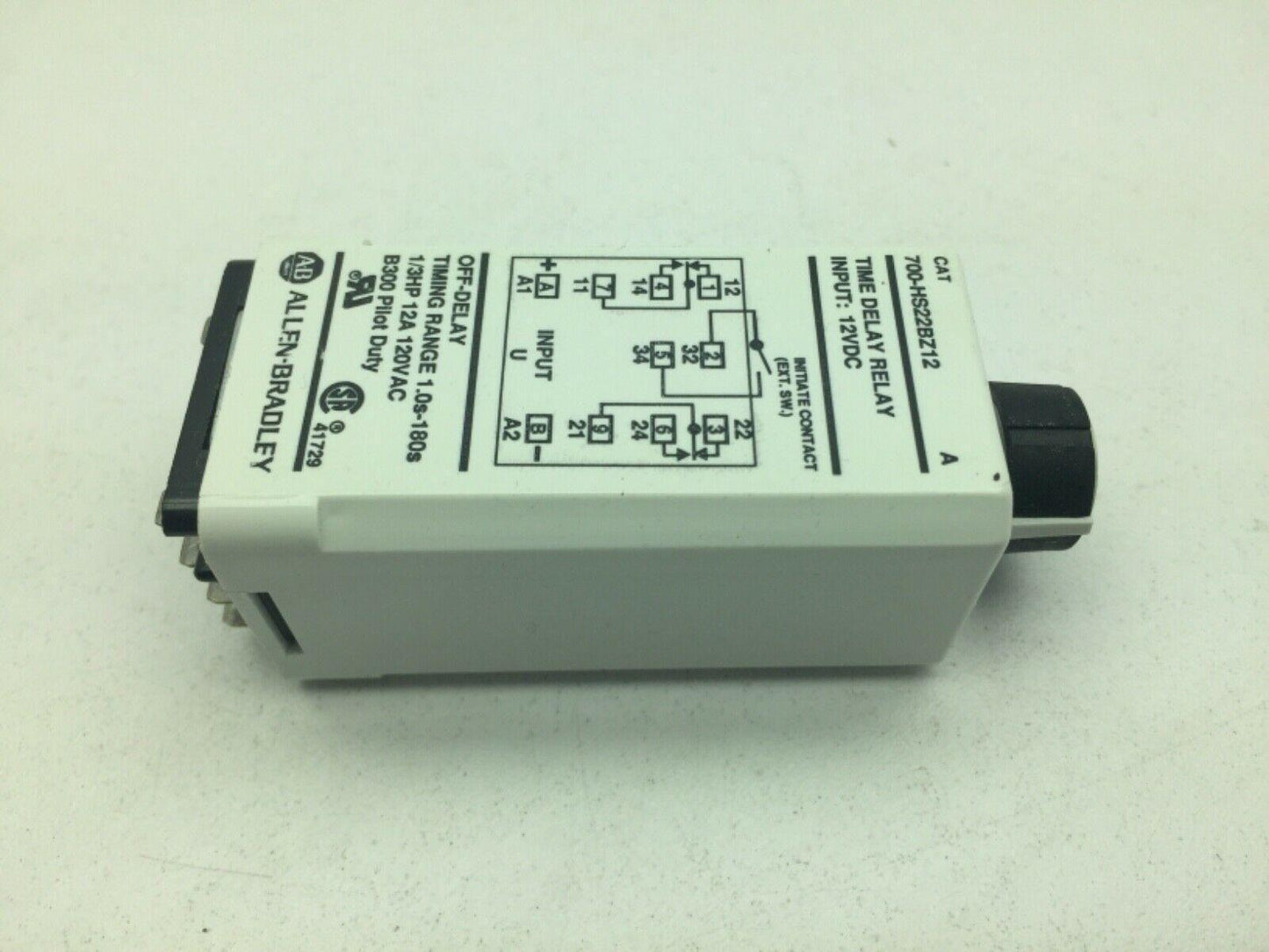 Allen Bradley 700-HS22BZ12/A Time Delay Relay 180 Seconds 12A Series A 12VDC