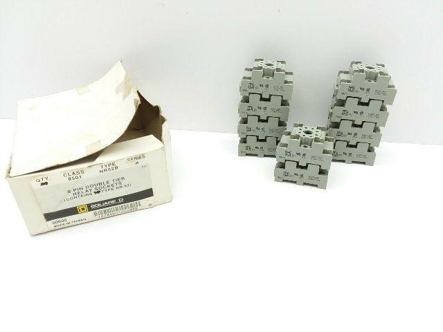 Square D NR52 8 Pin Double Tier Relay Socket 10A 300V Lot of 10