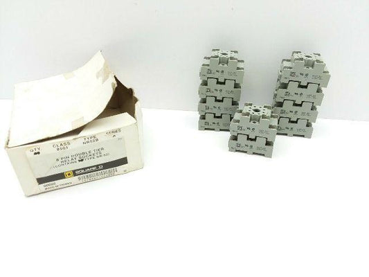 Square D NR52 8 Pin Double Tier Relay Socket 10A 300V Lot of 10