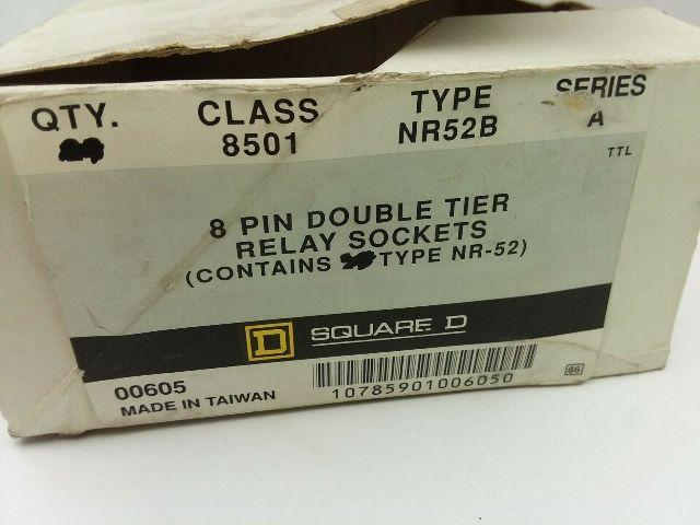 Square D NR52 8 Pin Double Tier Relay Socket 10A 300V Lot of 10