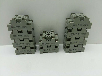 Square D NR52 8 Pin Double Tier Relay Socket 10A 300V Lot of 10