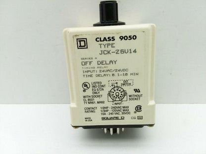 Square D JCK-26V14/A Solid State Timing Relay 24VAC/DC Series A