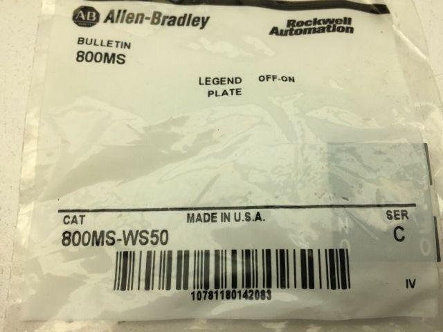 Allen Bradley 800MS-WS50/C On-Off Legend Plate Lot of 9