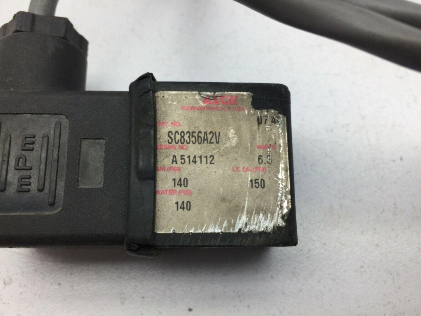 Asco SC8356A2V Solenoid Valve 140PSI 6.3W 110-120V