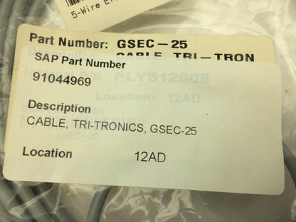 Tritronics GSEC-25 18911 5 Wire Electrical Cable 25ft Lot of 2