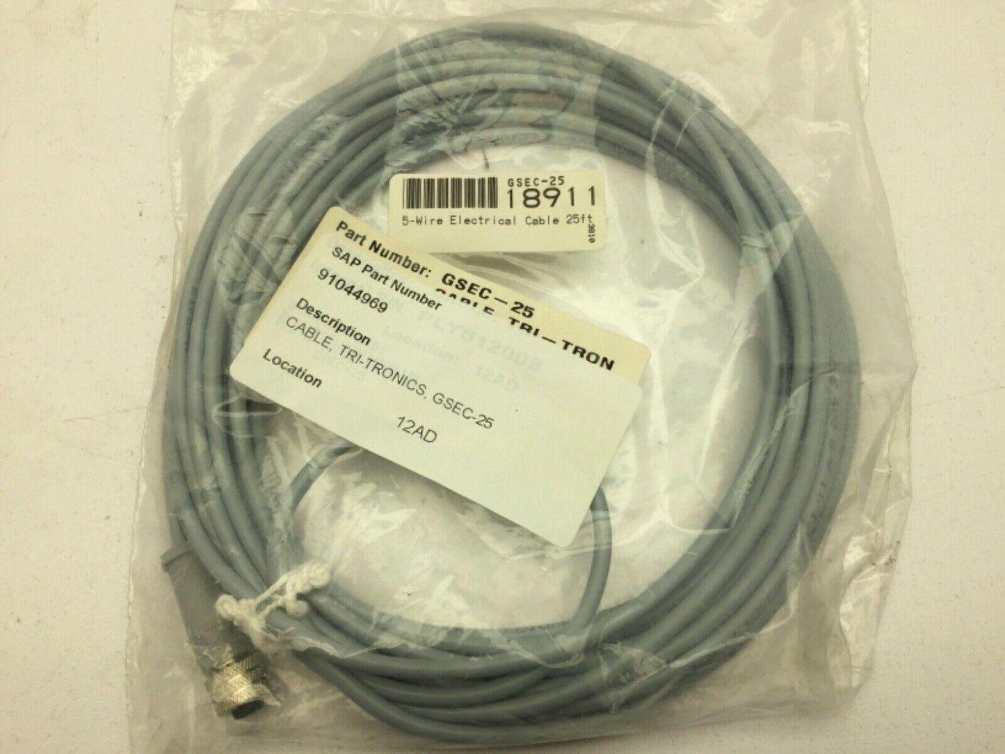 Tritronics GSEC-25 18911 5 Wire Electrical Cable 25ft Lot of 2