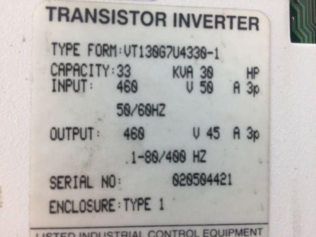 Toshiba VT130G7U4330-1 Transistor Inverter 560V 3 Phase (Read Description)