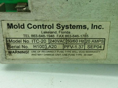 Mold Control Systems ITC-20 Microprocessor Controller 240VAC 20A