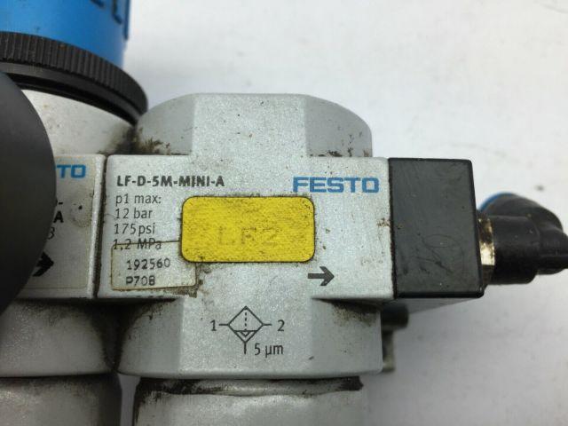 Festo LFR-D-MINI-A Filter Regulator 240PSI W/LF-D-5M-MINI-A Air Filter 1/2NPT